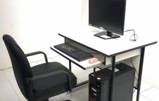 ชุดโต๊ะวางคอมพิวเตอร์ + เก้าอี้ พร้อมที่วาง CPU โครงขาเหล็ก