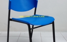 เก้าอี้โพลี ขาเหล็ก ที่นั่งพนักพิงเลือกสีได้