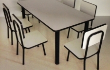 ชุดโต๊ะอนุบาลเด็ก 1ชุดประกอบด้วย โต๊ะ 1 ตัว เก้าอี้ 6 ตัว