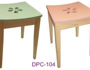 เก้าอี้สตูลไม้ยางพารา ที่นั่งไม้ยางพาราทำสี ฉลุลายดอกซากุระ DPC-104