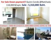 Quinn ควินน์ Condo Condo @Ratchada 17 rd. near MRT sudthisan 220 M.