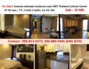 Sale  Amanta ratchada residence Near MRT Thailand Cultural Centre