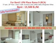 For Rent  LPN Place Rama 9 near MRT Rama 9.