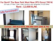 For Rent   The Base Park Wast SUKHUMVIT 77 Near BTS Onnut 700m.