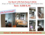 For Rent  LPN Park Rama 9 near Central rama 9 &amp; MRT Phetchaburi.