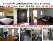 For Rent  LPN Center Sukhumvit 77 near BTS Onnut 900 m.