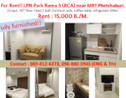 For Rent   LPN Park Rama 9 near MRT Phetchaburi.