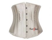 Corset คอร์เซ็ท ครึ่งตัว steel bone 26 แท่ง เกรดพรีเมี่ยม - สีเนื้อทอง