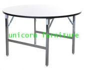 โต๊ะจีน โต๊ะพับ โต๊ะประชุม โต๊ะจัดเลี้ยง ขาชุบโครเมียมเงา “หน้าโต๊ะ” ขอบรีดร้อน