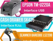 ชุดเครื่องพิมพ์ใบเสร็จอย่างย่อหัวพิมพ์แบบ Dot Matrix Epson TM-U220A USB Port