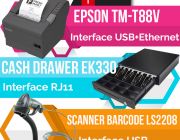 ชุด POS TM-T88VUSB+Ethernet Port + EK330RJ11 + LS2208USB