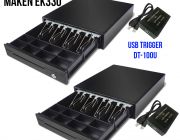 แพคคู่ MAKEN ลิ้นชักเก็บเงิน รุ่น EK-330 USB 4ช่องธนบัตร 8ช่องเหรียญ